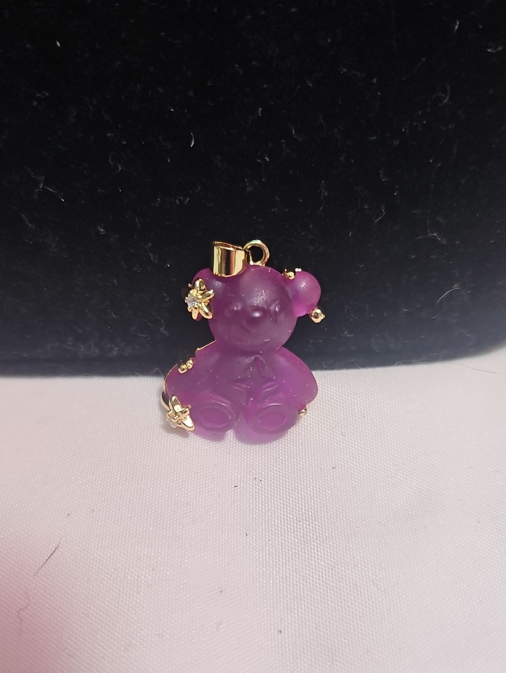 Purple Teddy Bear Pendant Necklace Charm